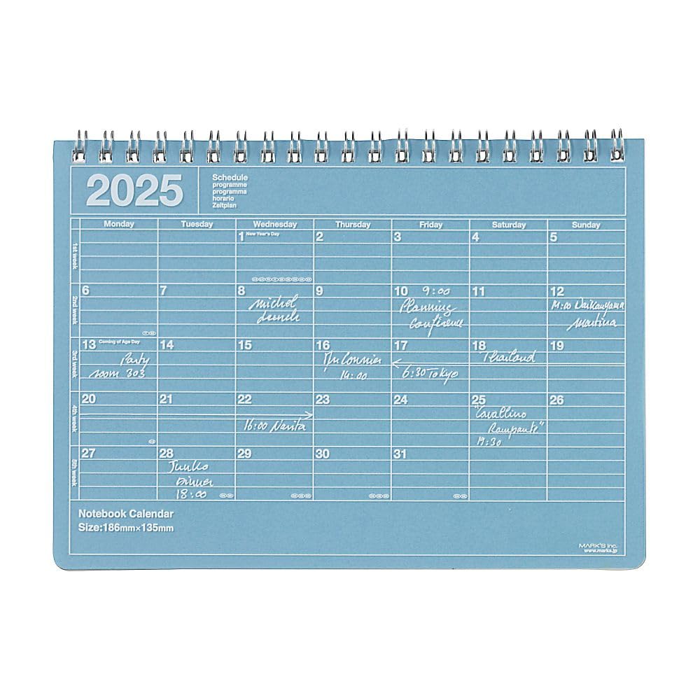 青いスケジュール帳 2025年用 Amazon.co.jp: 手帳 2025 スケジュール帳 2025年1月始まりマンスリー